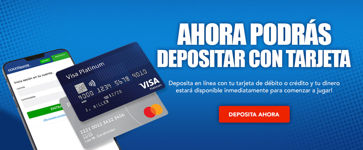 Deposita fácil en línea.¡Deposita, juega y gana...Ahora puedes realizar tus depósitos con tarjeta de débito o crédito en línea! Registrate ahora